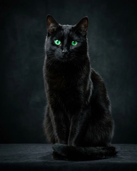 喉を鳴らす黒猫