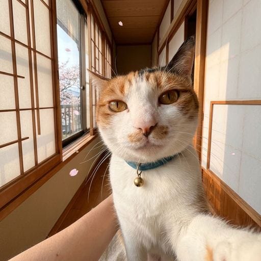 三毛：みけだよー、あったかいひざしにうとうと…Zzz…まどからみえるさくら、ぴらぴらしてるの、きれいだねぇ。でもね、みけがいち…